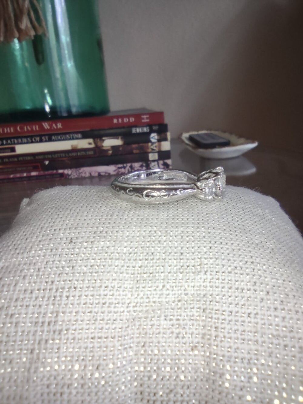 Tacori 3 cz stone ring Sterling silver size 7 - Picture 7 of 7